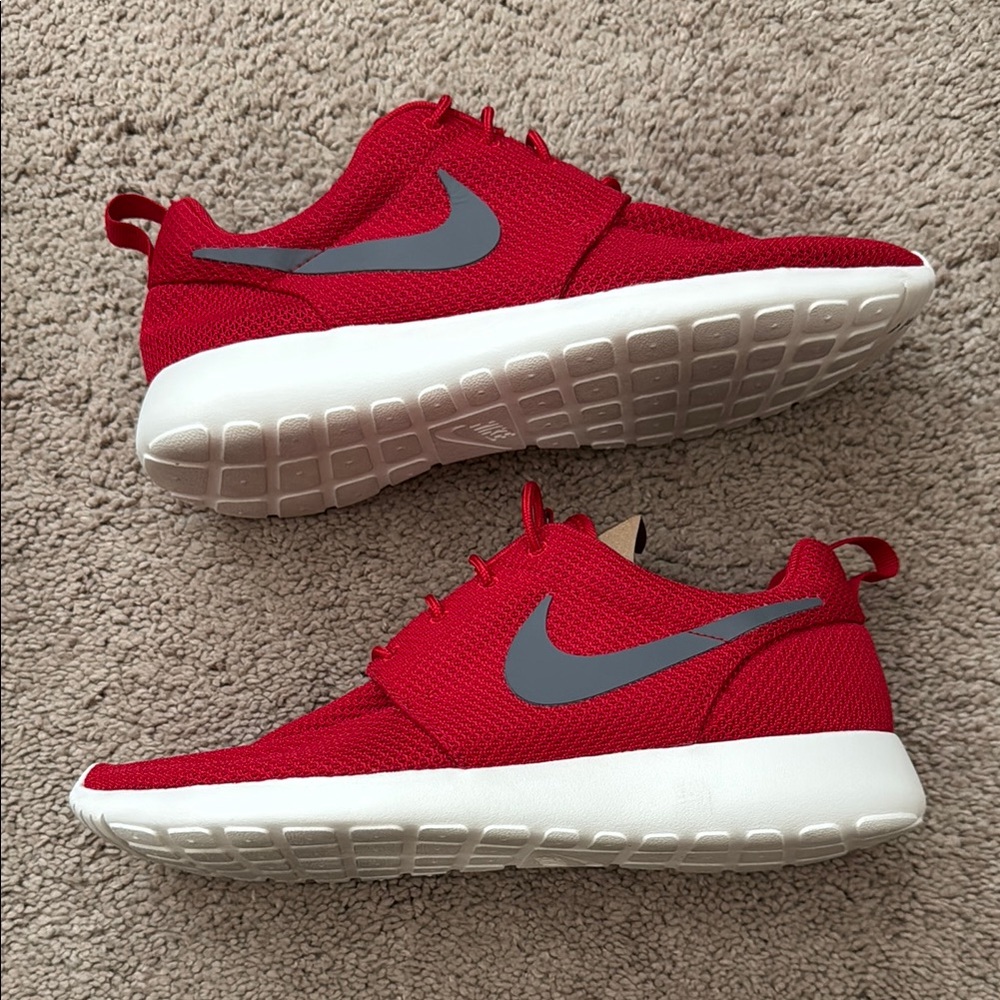 Nike Roshe Run Red and White Athletic Shoes